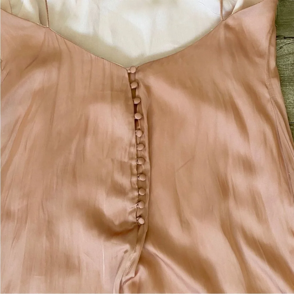 Lovers + Friends The Slip Dress Satin Maxi Nude 8 - Picture 6 of 8